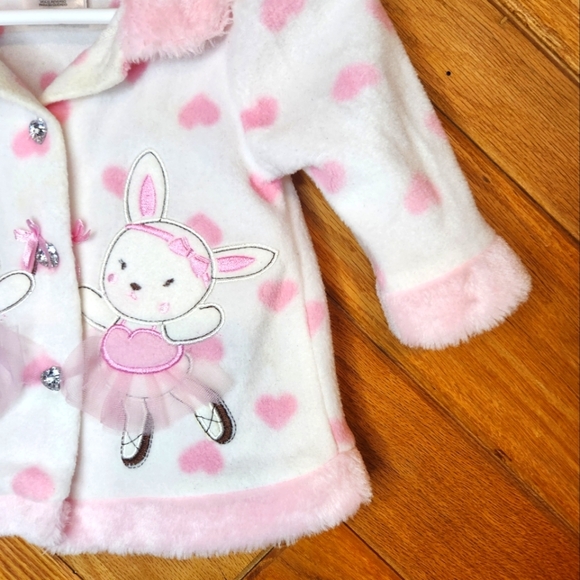 Young Hearts vintage 1993 baby pink faux fur lined hearts jacket - Picture 4 of 9